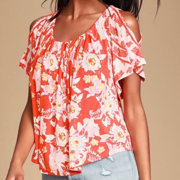 Free People Baja Babe Cold Shoulder Top - Picture 1 of 8